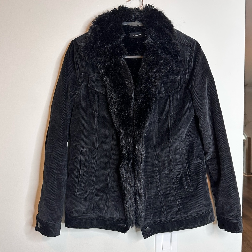 J Brand Black Faux Fur Lined Jacket‎